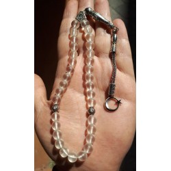 Crescent & Star Quartz Tesbih | Small Tassel | Natural Stone Crescent & Star Quartz Tesbih | Small Tassel | Natural Stone